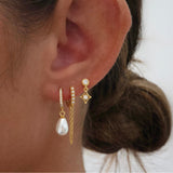 Pearl dangle 3 pieces Earrings Set