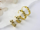 Gold chunk dome earrings