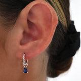 Blue Marquise Hoop Earrings SILVER