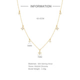 Diamond Star Pendant Dainty Gold Necklace