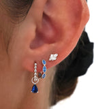 Blue Marquise Hoop Earrings SILVER