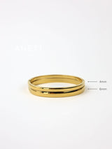Hope Plain Gold Bangle Stainless Steel 4mm + 6mm