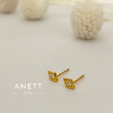 Rhombus Dangle Gold Earrings C. Stud