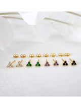 3 Clover Stud Earrings GOLD