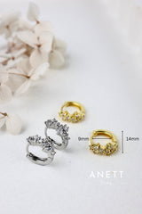 Flower Crown Huggie Hoop Earrings GOLD