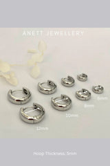 5mm Basic Simple Hoops 6mm 8mm 10mm 12mm SILVER