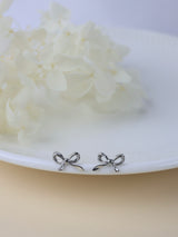 925 Sterling Silver Dainty Bow Stud Earring