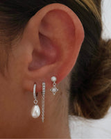 Molly Pearl Chain Earring Set SILVER