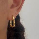 Twisted Square Gold Hoop Earrings