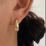 Waterdrop Gold CZ Pave Earrings