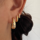 Waterdrop Gold CZ Pave Earrings