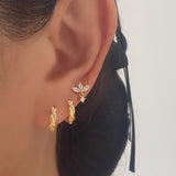 Twisted Vine Gold Huggie Hoop Earrings