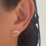Swan SILVER Stud earrings 925 Sterling Silver