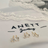 925 Sterling Silver Cubic Gold Stud, Dainty Diamond Cubic Stud, Basic Stud Earrings