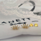 Swan GOLD Stud earrings 925 Sterling Silver