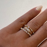 Dainty Cubic Zirconia Stacking Gold Ring A, B, H - Sterling Silver