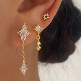 Blue NorthStar Gold Stud Earrings