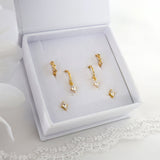 Mia Diamond Dangle Earrings GOLD A + B + C (6 earrings) with a Box