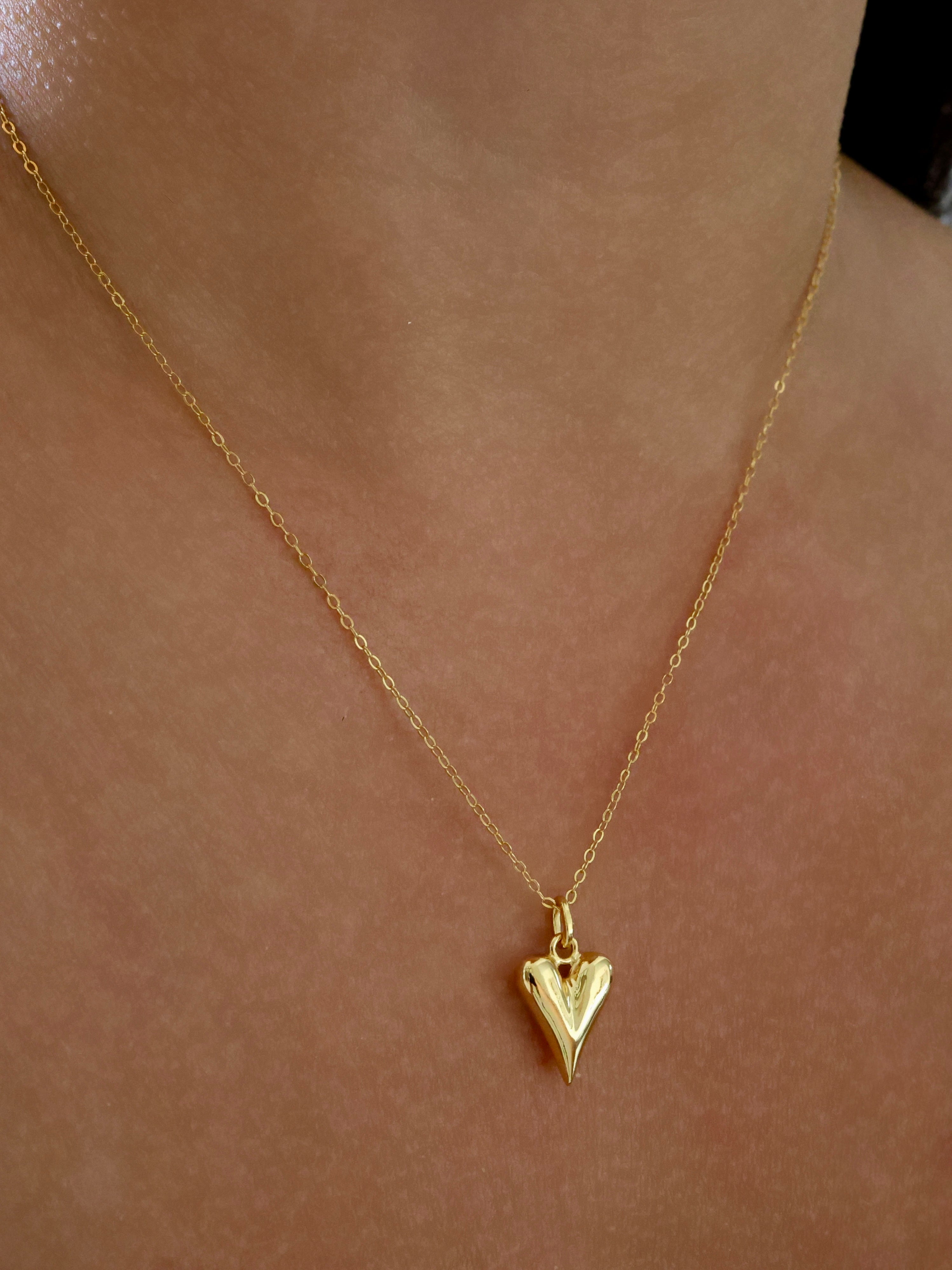 Pippa Heart Sterling Silver Necklace - Gold
