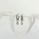 Hannah Dangle Marquise SILVER Earrings B. Single Clear