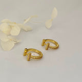 T Cubic Huggie Hoops Gold