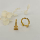 T Cubic Huggie Hoops Gold