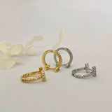 T Cubic Huggie Hoops Gold