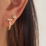 T Cubic Huggie Hoops Gold