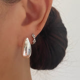 Silver Chunky Waterdrop Earrings