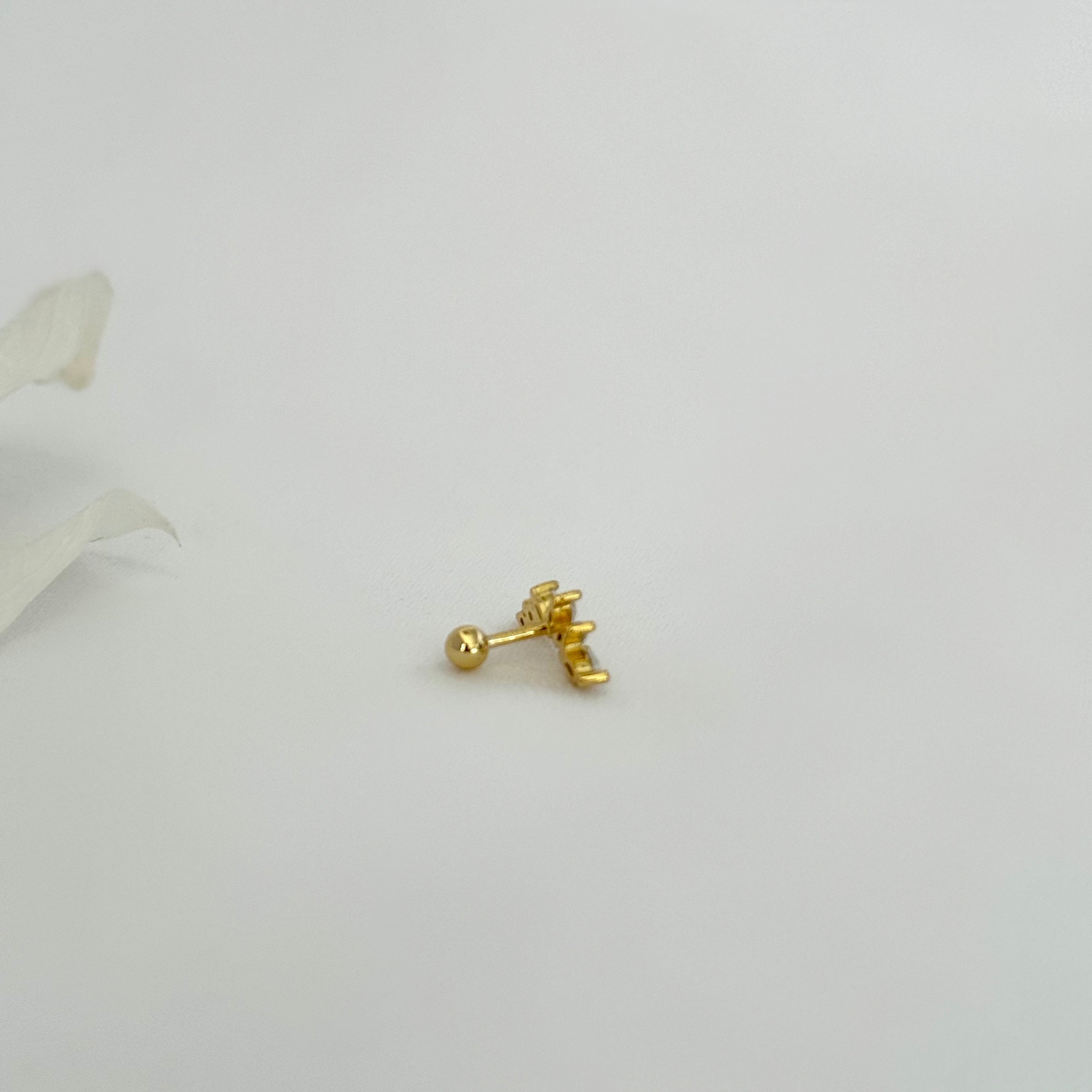 Ball Screw back Helix Angel Stud Earring GOLD- 1 piece