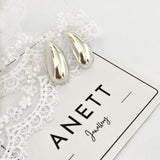 Silver Chunky Waterdrop Earrings