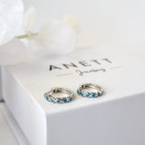 Ines Blue Lagoon Dangle Earring SILVER v2 B. Ines Blue Huggie