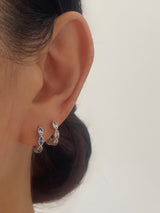 Blue Marquise SILVER Hoop Earrings
