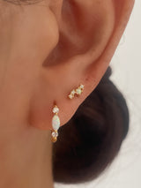 White Opal Gold Hoop