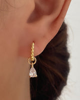 Princess Dainty Hoop Teardrop Dangle Earrings Clear