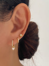 Small Love heart Dangly Earrings GOLD