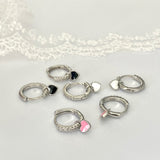 Small Love heart Dangly Earrings SILVER