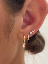 Megan Dangle GOLD Earring 3 Pair Set Sterling Silver