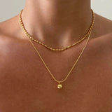Josephine Double Layered Necklace - Stainless Steel