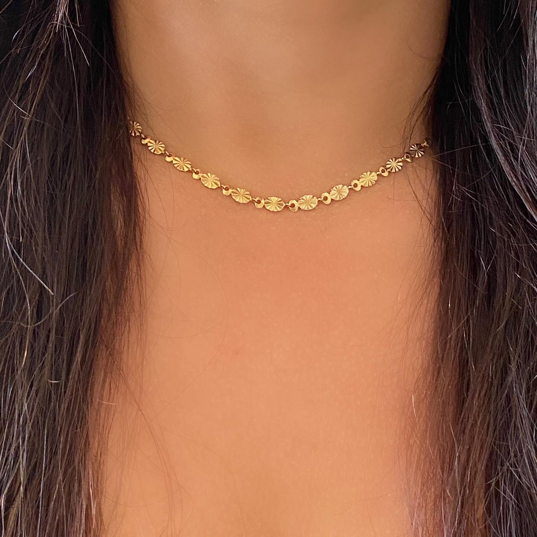 Sun Etched Necklace - Stainless Steel