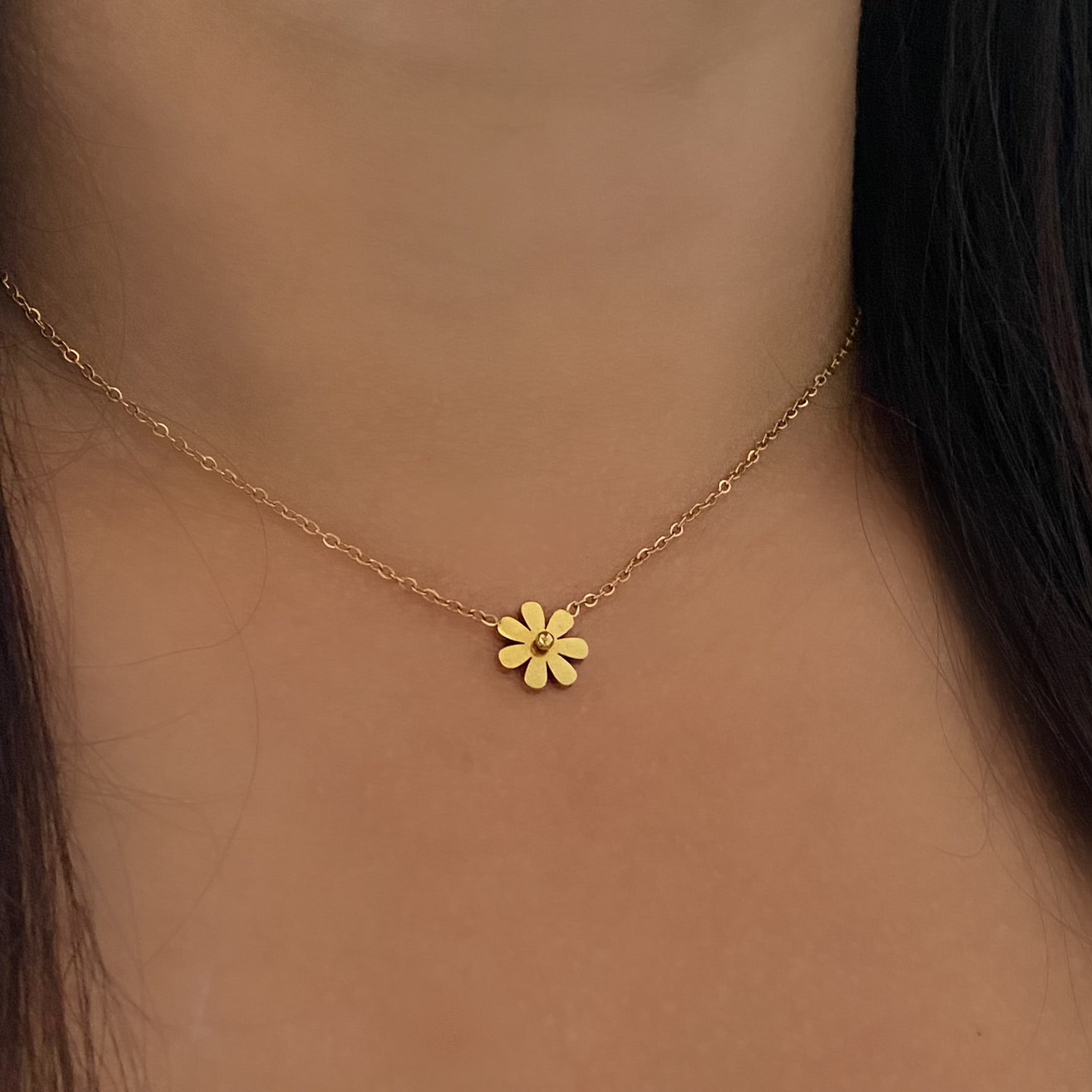 Daisy Gold Necklace - Stainless Steel