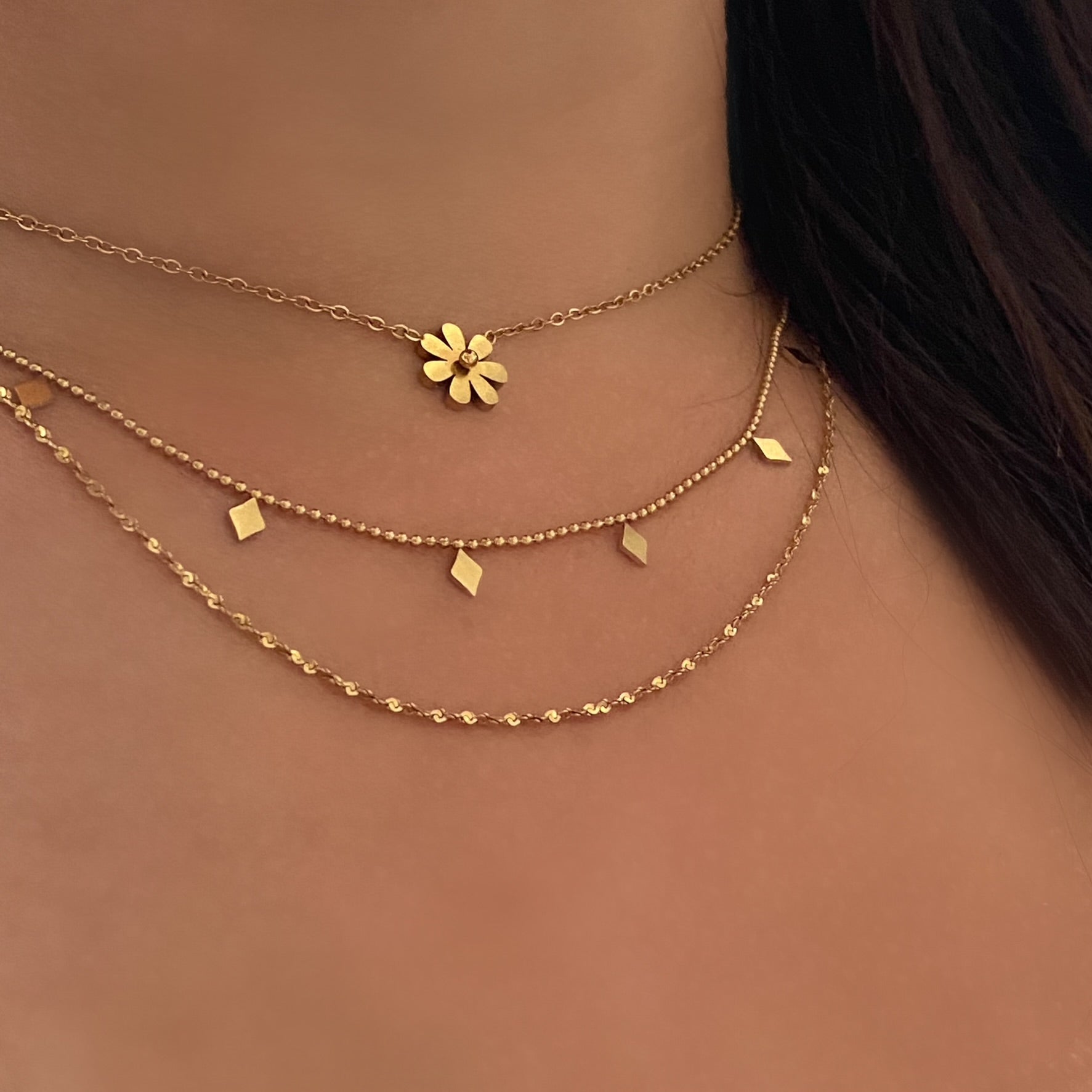 Daisy Gold Necklace - Stainless Steel