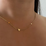 Cupid Dainty Love Heart Layering Necklace - Stainless Steel