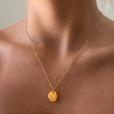 Birth Flower Pendant Gold Necklace - Stainless Steel