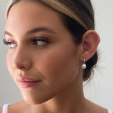 Yura Pearl Hoop Silver Earrings