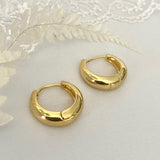 Lucy Teardrop Gold Hoop Earring Stacks A. Gold Hoop Medium 20mm