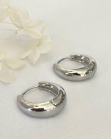 Lucy Teardrop Thick Silver Hoops