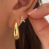Lucy Teardrop Thick Gold Hoops 17mm 20mm B. Medium 20mm