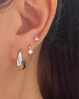 Lucy Teardrop Thick Silver Hoops