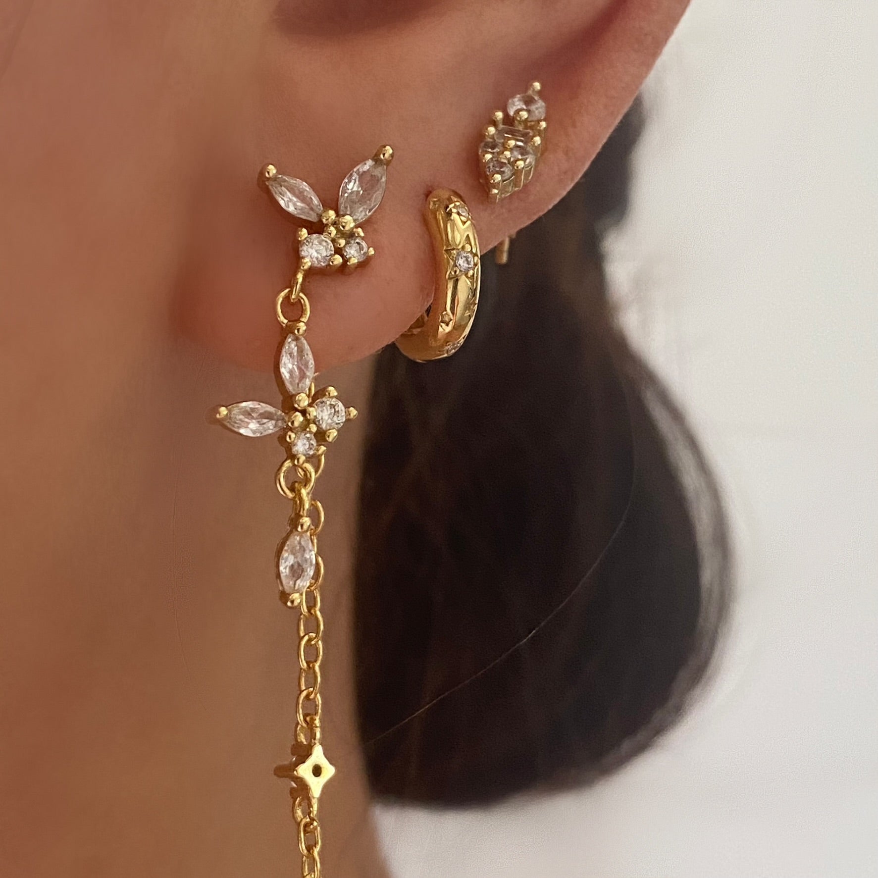 Gold Chain Long Tassel Earrings Style A